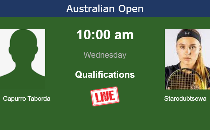 How to watch Capurro Taborda vs. Starodubtsewa on live streaming at the Australian Open on Wednesday Tuesday Live Streaming Martina Capurro Taborda vs Yulia Starodubtsewa