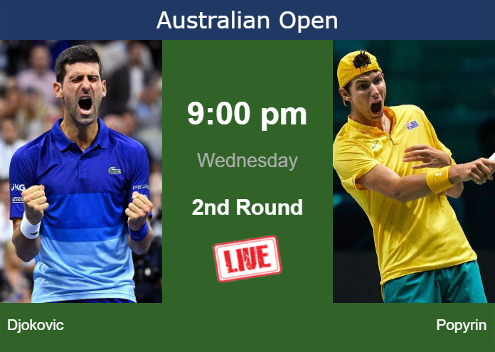 How to watch Djokovic vs. Popyrin on live streaming at the