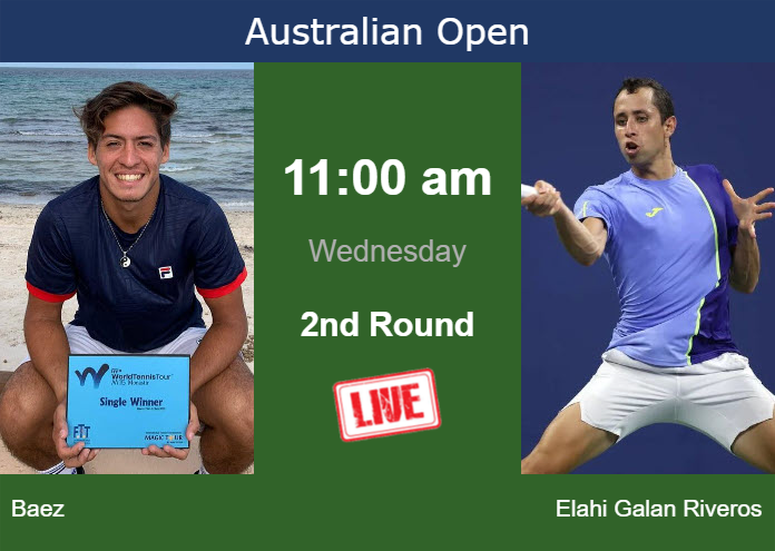 Tuesday Live Streaming Sebastian Baez vs Daniel Elahi Galan