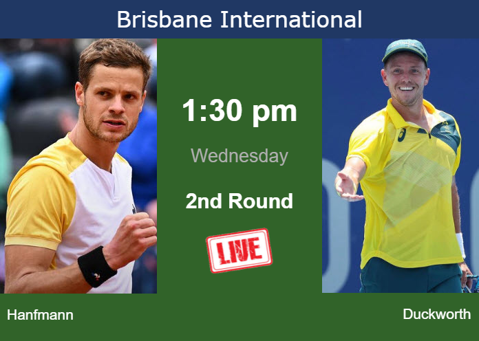How to watch Hanfmann vs. Duckworth on live streaming in Brisbane on Wednesday