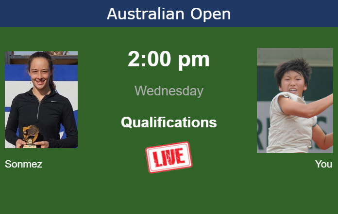 How to watch Sonmez vs. You on live streaming at the Australian Open on Wednesday