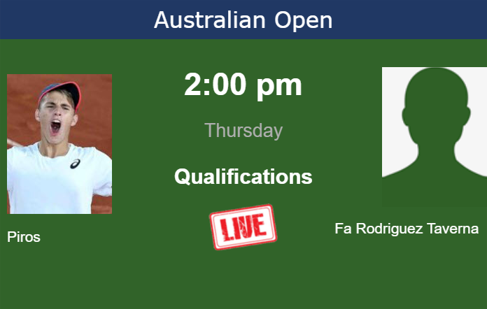 Wednesday Live Streaming Zsombor Piros vs Santiago Rodriguez Taverna