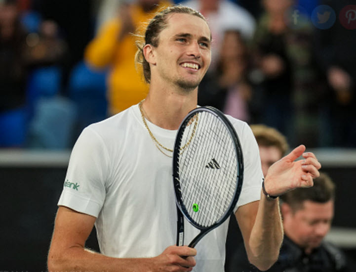Zverev reacts after beating Cameron Norrie at he Australian Open with