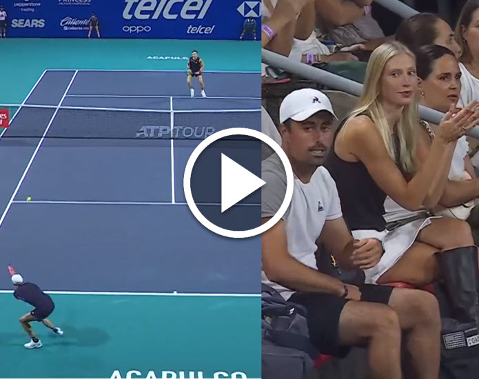 VIDEO. Arnaldi stuns his girlfriend and the fans with an amazing running passing shot