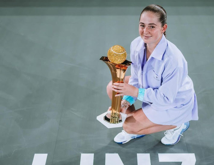 Jelena Ostapenko claims the title in Linz. HIGHLIGHTS LINZ RESULTS