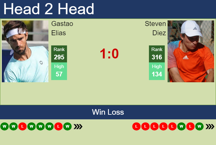 H2H, prediction of Gastao Elias vs Steven Diez in Tenerife 2 Challenger with odds, preview, pick | 19th February 2024
