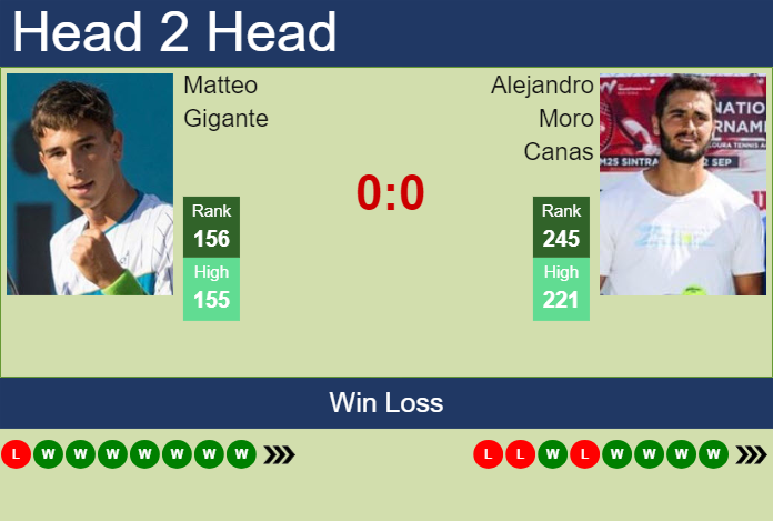 H2H, prediction of Matteo Gigante vs Alejandro Moro Canas in Tenerife 3 Challenger with odds, preview, pick | 1st March 2024
