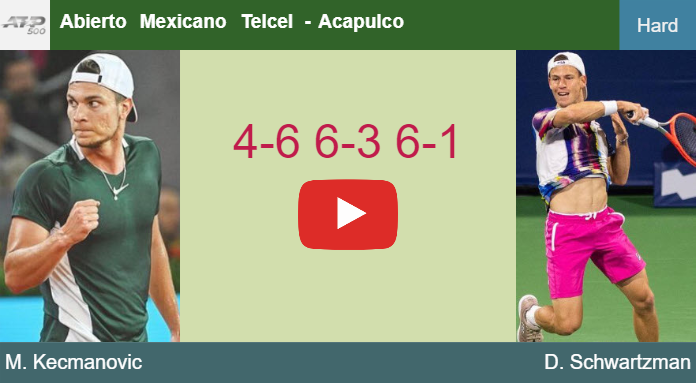 Miomir Kecmanovic wins against Schwartzman in the 1st round to play vs Player/Unknown Player or Gonzalez/Neal Skupski. HIGHLIGHTS – ACAPULCO RESULTS