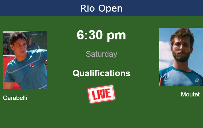 How to watch Carabelli vs. Moutet on live streaming in Rio de Janeiro on Saturday Saturday Live Streaming Camilo Ugo Carabelli vs Corentin Moutet