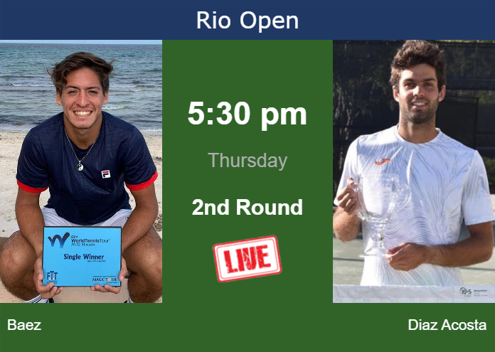 Thursday Live Streaming Sebastian Baez vs Facundo Diaz Acosta