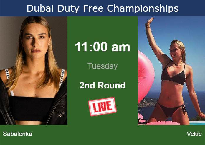 Tuesday Live Streaming Aryna Sabalenka vs Donna Vekic