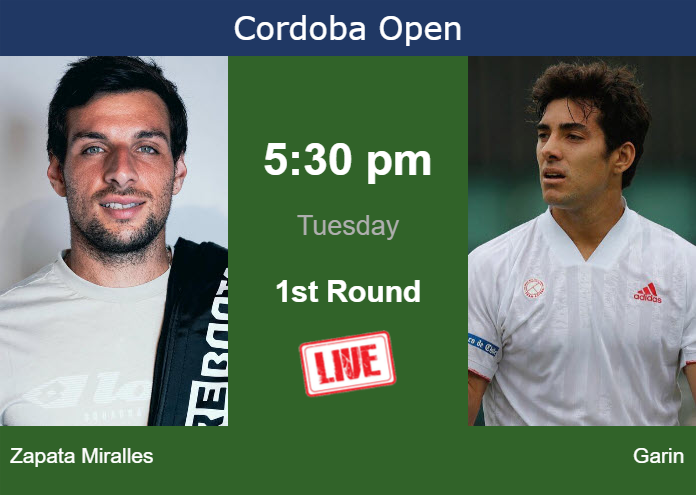 Tuesday Live Streaming Bernabe Zapata Miralles vs Cristian Garin