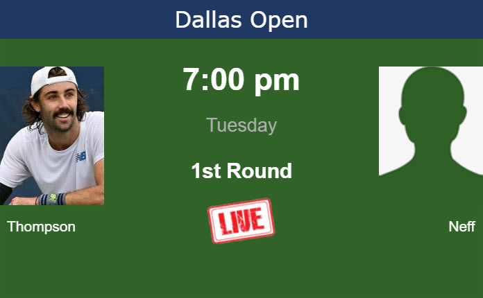 Tuesday Live Streaming Jordan Thompson vs Adam Neff