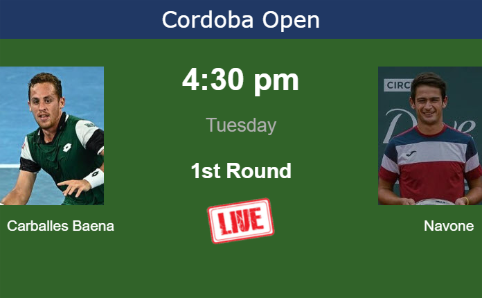 Tuesday Live Streaming Roberto Carballes Baena vs Mariano Navone