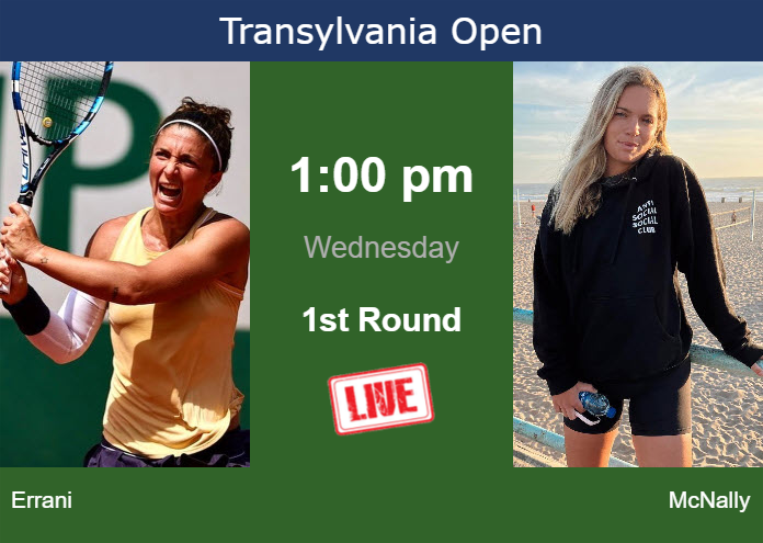 Tuesday Live Streaming Sara Errani vs Caty McNally