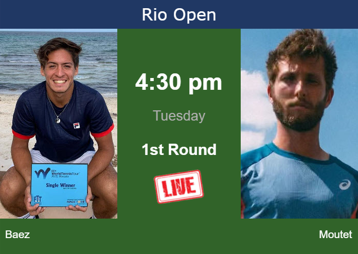 Tuesday Live Streaming Sebastian Baez vs Corentin Moutet