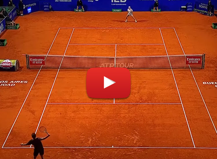 WATCH. Wawrinka wins his match with a great backhand down the line in his match versus Cachin in Buenos Aires