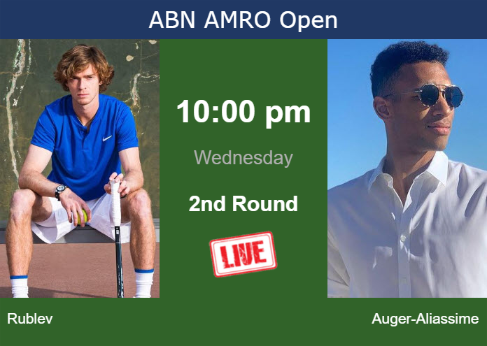 Wednesday Live Streaming Andrey Rublev vs Felix Auger-Aliassime