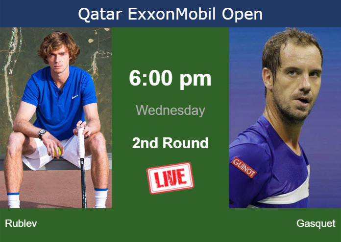 Wednesday Live Streaming Andrey Rublev vs Richard Gasquet
