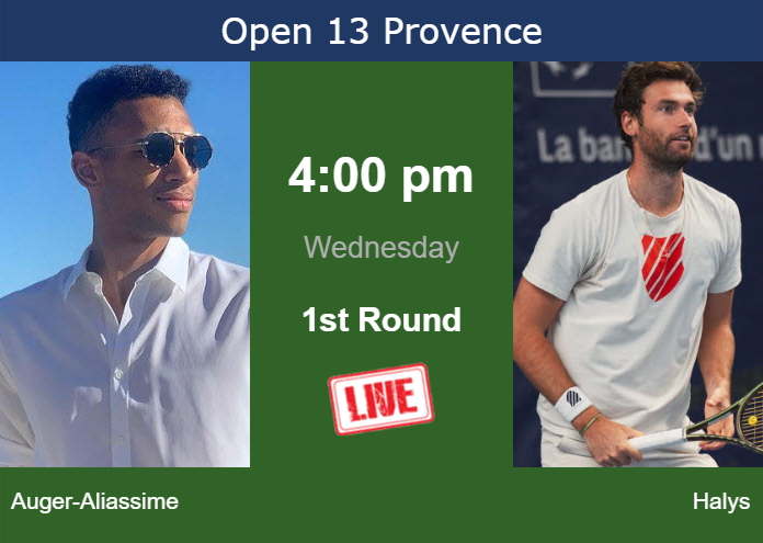 Wednesday Live Streaming Felix Auger-Aliassime vs Quentin Halys