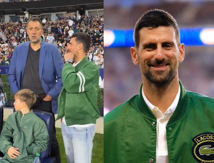 Novak Djokovic attends Lionel Messi’s match in Los Angeles with his son