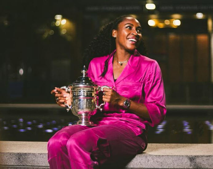 Gauff Holds The Trophy