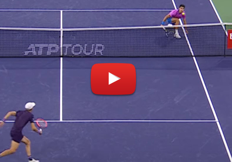 WATCH. Alcaraz delights the crowd with a superlative drop shot in his encounter vs Arnaldi in Indian Wells