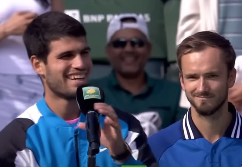THE SPEECH. Carlos Alcaraz is extremely thankful after defending his Indian Wells title