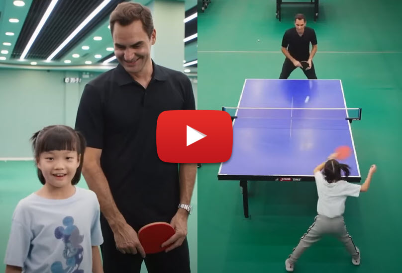 FUNNY. When Roger Federer lost a ping pong match against a 7 year old
