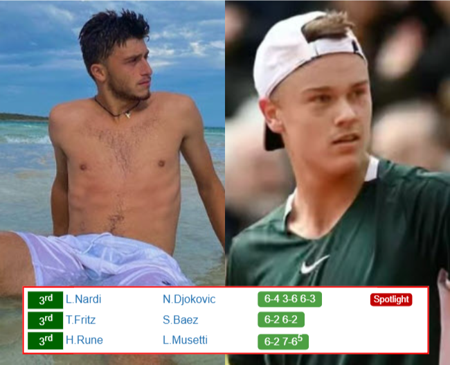 INDIAN WELLS RESULTS. Luca Nardi, Holger Rune, Taylor Fritz win their matches, Novak Djokovic crashes out