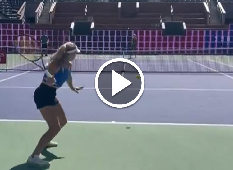 WATCH. Mirra Andreeva training in Indian Wells