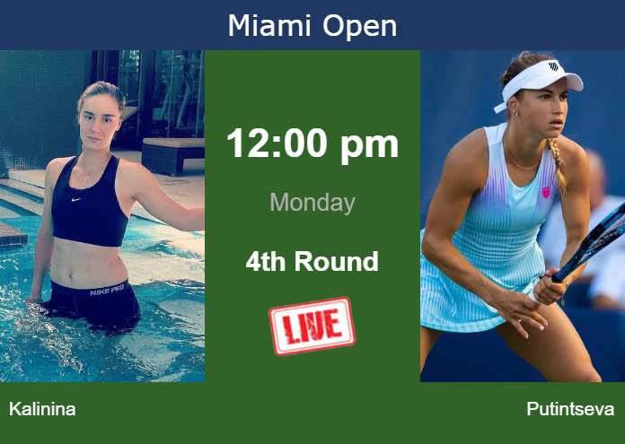 How to watch Kalinina vs. Putintseva on live streaming in Miami on Monday