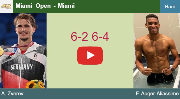 Alexander Zverev prevails over Auger-Aliassime in the 2nd round to battle vs Eubanks. HIGHLIGHTS – MIAMI RESULTS