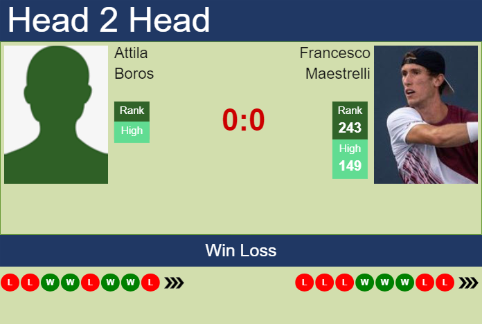 Prediction and head to head Attila Boros vs. Francesco Maestrelli