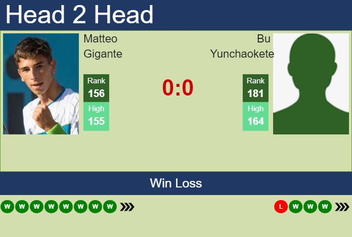 H2H, prediction of Matteo Gigante vs Bu Yunchaokete in Tenerife 3 Challenger with odds, preview, pick | 2nd March 2024