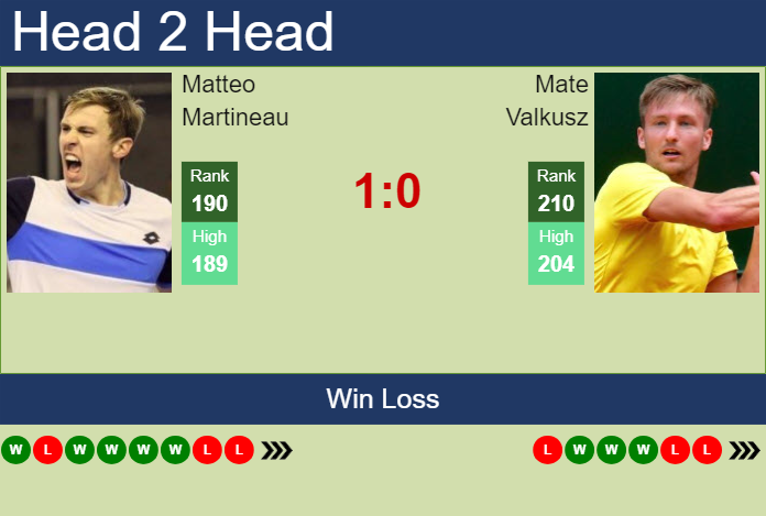 H2H, prediction of Matteo Martineau vs Mate Valkusz in Szekesfehervar Challenger with odds, preview, pick | 12th March 2024