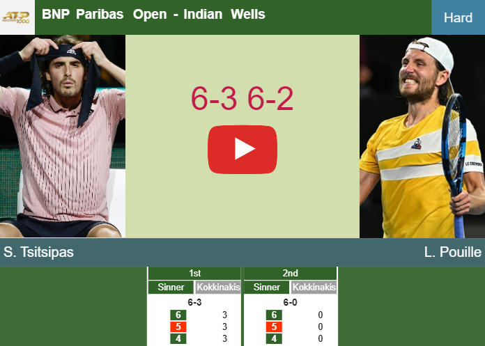 Unstoppable Stefanos Tsitsipas demolishes Pouille in the 2nd round to collide vs Tiafoe or Lajovic. INTERVIEW – INDIAN WELLS RESULTS