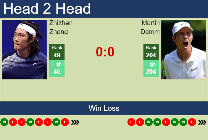 H2H, prediction of Zhizhen Zhang vs Martin Damm in Miami with odds, preview, pick | 20th March 2024