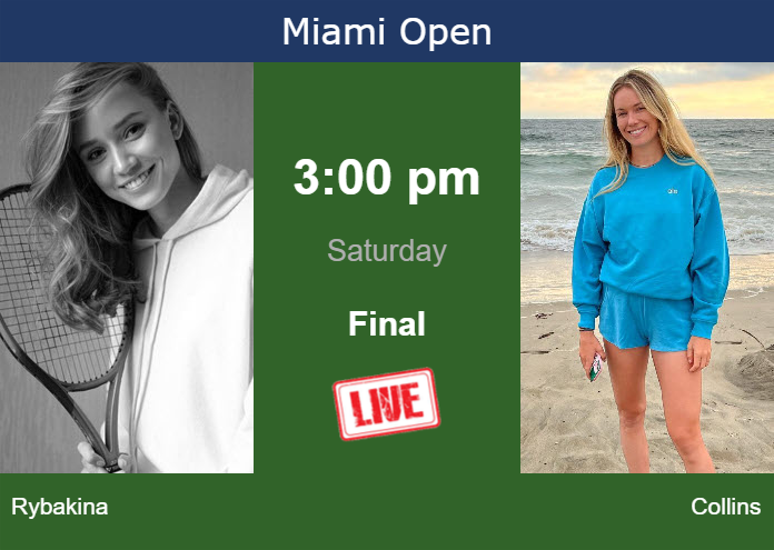 Saturday Live Streaming Elena Rybakina vs Danielle Rose Collins