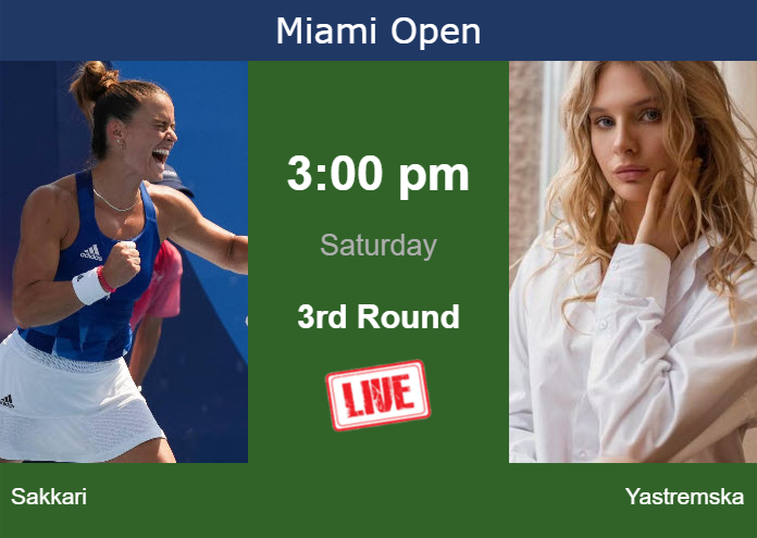 Saturday Live Streaming Maria Sakkari vs Dayana Yastremska