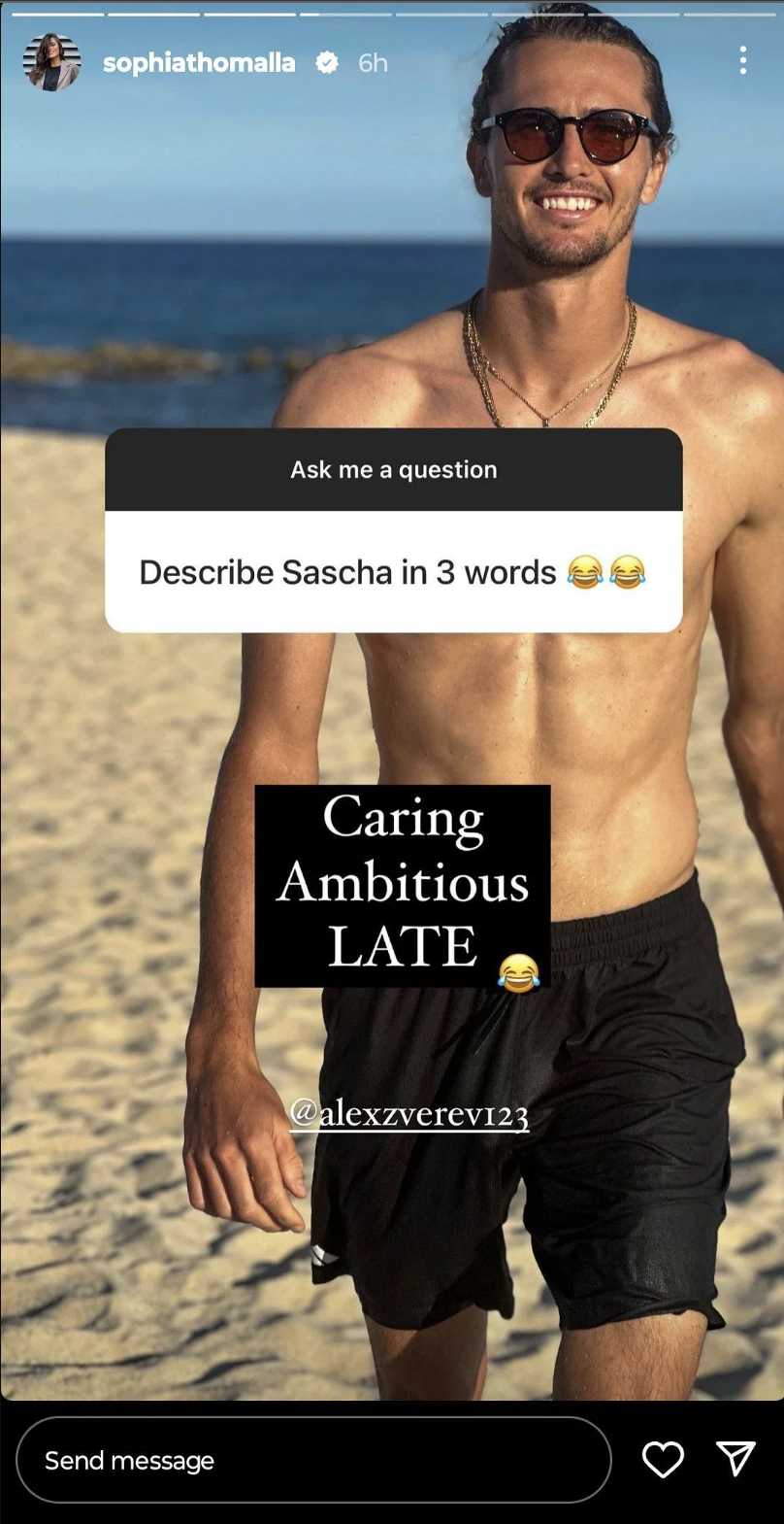 Alexander Zverev's girlfriend Sophia Thomalla shares candid insights in Q&A session
