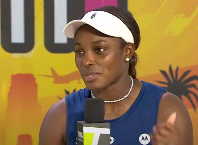 Sloane Stephens talks about dher birthday and tennis after winning the opening match in Miami