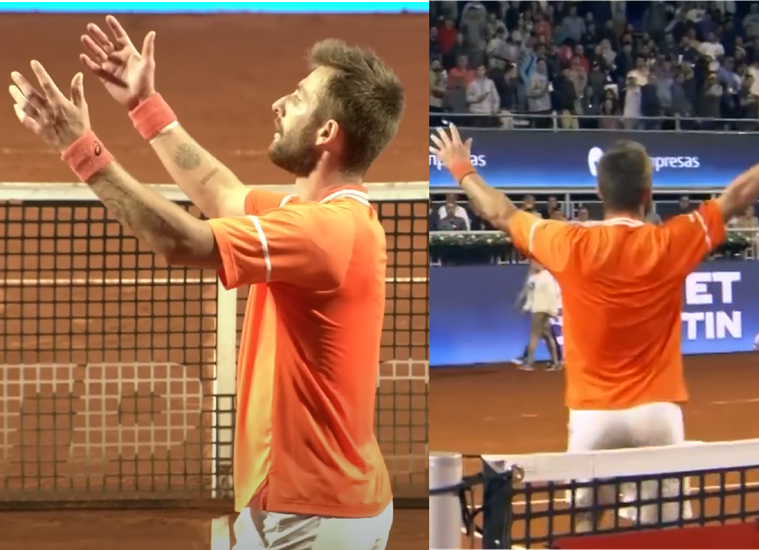 Corentin Moutet uses the Djokovic’s celebration after being booed in Santiago