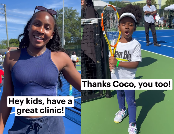 Lovely Coco Gauff holds a tennis clinic where she learned to play