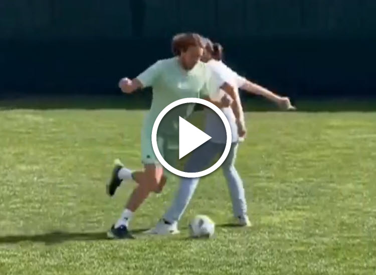Stefanos Tsitsipas Playing Soccer In Indian Wells