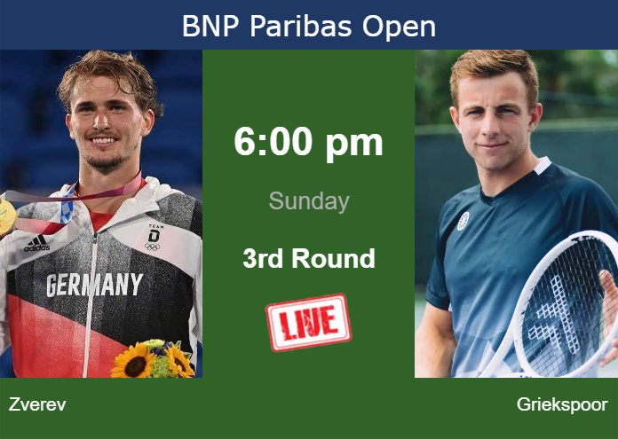 Sunday Live Streaming Alexander Zverev Vs Tallon Griekspoor Sunday Live Streaming Alexander Zverev vs Tallon Griekspoor