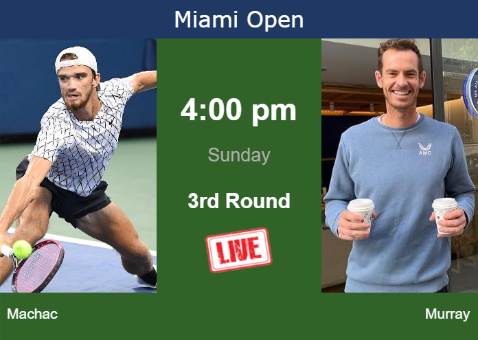 How to watch Machac vs. Murray on live streaming in Miami on Sunday