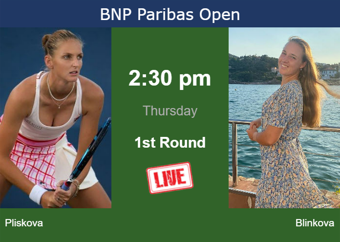 Thursday Live Streaming Karolina Pliskova vs Anna Blinkova