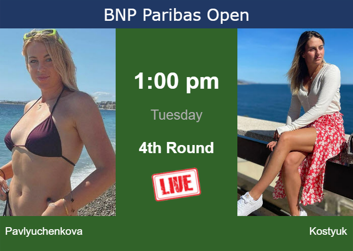 Tuesday Live Streaming Anastasia Pavlyuchenkova vs Marta Kostyuk