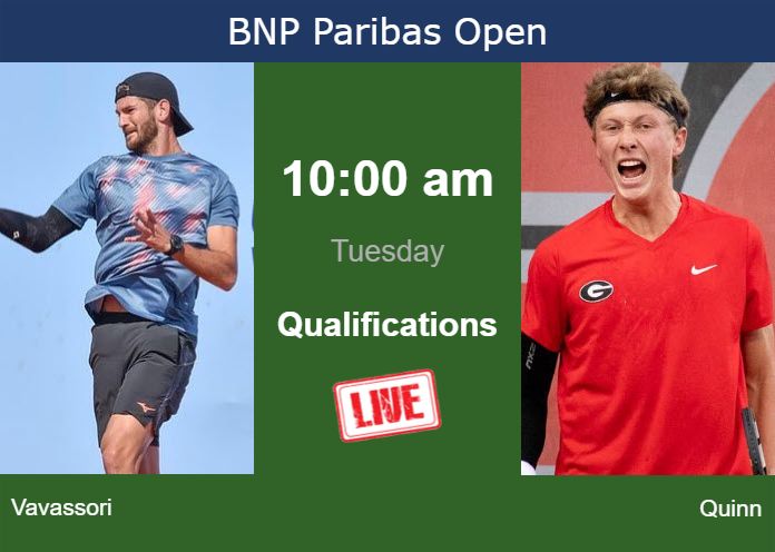 How to watch Vavassori vs. Quinn on live streaming in Indian Wells